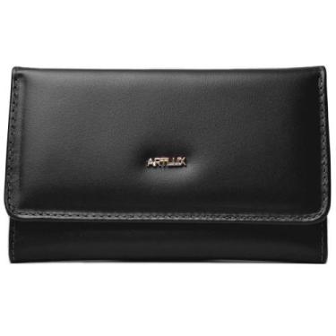 Imagem de Carteira Feminina de Couro com Botão 206 - Artlux, Preto