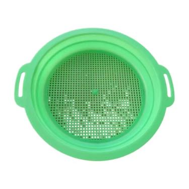 Imagem de Dynwave Peneira de areia, brinquedo de praia, jogo portátil, alça, peneira de areia de verão, de praia para parque, viagem, quintal, jardim, Verde
