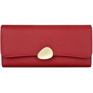 Imagem de Carteira HUOGUO RFID para mulheres Suporte de cartão de couro genuíno 