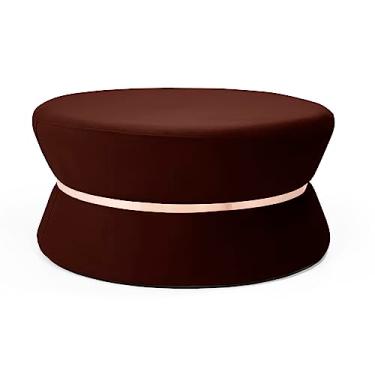 Imagem de Puff Fritz grande veludo malbec cinto rose gold