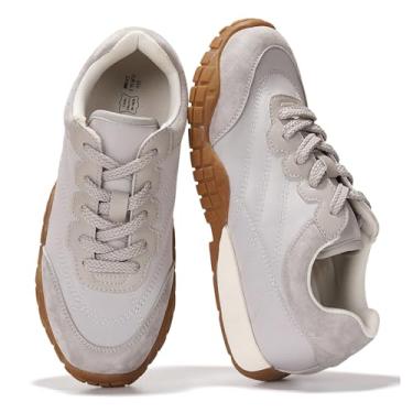 Imagem de Project Cloud Tênis feminino leve com palmilha de espuma viscoelástica - Tênis feminino para caminhada - Sapatos femininos (Donna Hitop), Cinza, 34