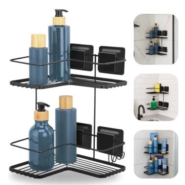 Imagem de Cantoneira Dupla Ultra Black Ventosa Quadrada 2657 Arthi