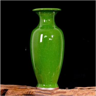 Imagem de AKALNNB Vasos de porcelana chineses antigos rachados junho moderno vaso de cerâmica rachadura de gelo ornamento vasos de chão alto para sala de estar decoração de casa
