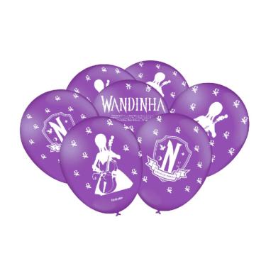 Imagem de Balão Especial Lilás Látex 9`` Wandinha c/25 unidades Festcolor