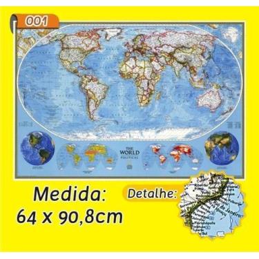 Imagem de Mapa Mundi em Painel de Lona - Modelo 1 - Micro Oficina
