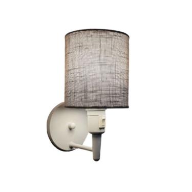 Imagem de Arandela Cilíndrica Md-2030 Branca Com Liga e Desliga Cupula Rustico Cinza - Bivolt