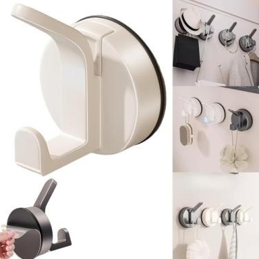 Imagem de Ganchos de sucção a vácuo fortes para banheiro e toalha de chuveiro, esponja de bucha, gancho de porta de vidro, 1 peça, branco