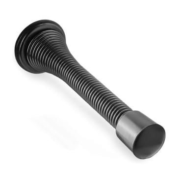 Imagem de Batentes de porta pretos premium – Rolha de porta de mola para montagem na parede, construção de ferro durável, comprimento de 8,6 cm para uso confiável