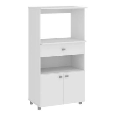 Imagem de Balcão Multiuso Branco 2 Portas 1 Gaveta Multimóveis - MULTIMOVEIS