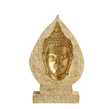Imagem de Escultura Estátua de resina de cabeça de Buda em design de relevo 12,3x19,8 cm