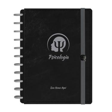 Imagem de Caderno De Disco Iscool Inteligente Personalizado 140 Folhas Profissões Preto Prata Psicologia Grande G+