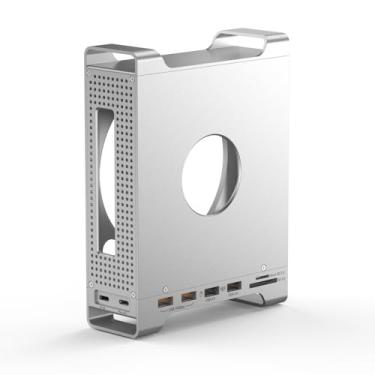 Imagem de Chassi de estação de ancoragem USB-C para Mac mini M4 com gabinete SSD M.2 NVMe, transferência USB 3.2 de alta velocidade de 10 Gbps, conexão USB 2.0 para mouse e teclado, suporta SD/Micro SD 3.0, até