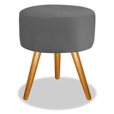 Imagem de Puff Puf Para Sala De Estar Decoração Quarto Suede Cinza Top