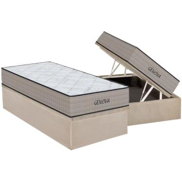 Imagem de Conjunto Box Baú Solteiro: Colchão Espuma Orthoflex D45 Genova + Base Crc Suede Clean (88x188)