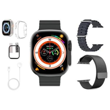 Imagem de Smartwatch W69 Ultra Gps 49mm Amoled Nfc Com Pulseira Oceano Pelicula 