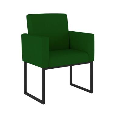 Imagem de Poltrona Moderna Com Base De Ferro Balaqui Decor Verde