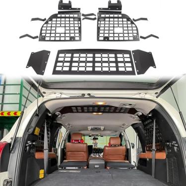 Imagem de CTH Para Toyota Sequoia 2008-2022 Modificação de porta-malas Molle painel modular organizadores de suporte de bagagem, kit de prateleira, acessórios para carro, 1 conjunto (janela lateral + prateleira