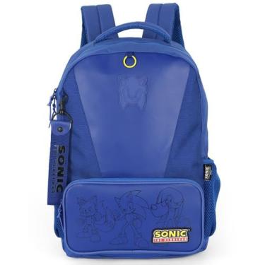 Imagem de Mochila de Costas Escolar Juvenil Sonic - Luxcel, Azul