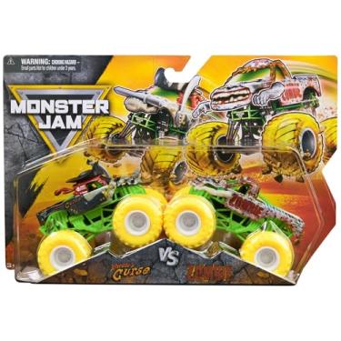 Imagem de Monster Jam Zombie vs Pirate’s Curse 1:64 Scale Die-Cast Trucks 2-Pack, Series 32 – Real Monsters with Yellow Tires by Spin Master