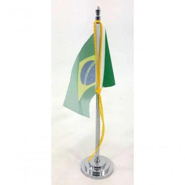 Imagem de Mini Bandeira De Mesa Do Brasil 15 Cm Poliéster