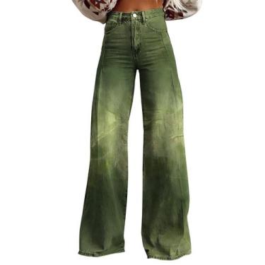 Imagem de Calças largas RTJTGXF com estampa floral vintage para mulheres