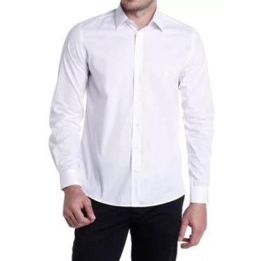 Imagem de Camisa Masculina Dudalina ML Slim Wrinkle Free Branca - 5301-Masculino