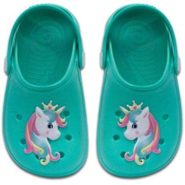 Imagem de Sandália Babuche Infantil Menina Unicórnio Leve Macio 12.37-Feminino