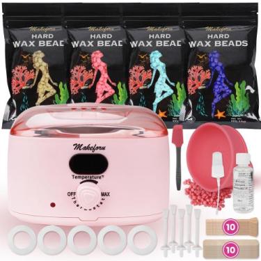 Imagem de Kit de depilação brasileiro Makeforu com aquecedor digital e cera perf