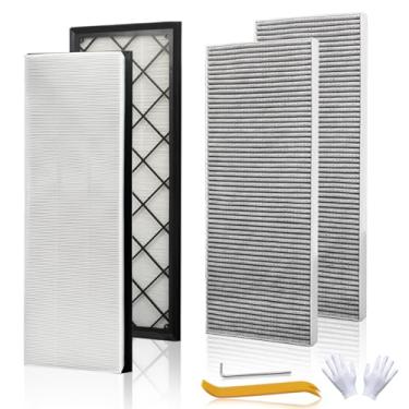 Imagem de Filtro de ar para Tesla Model Y, filtro de ar ativado modelo 3, filtro de admissão HEPA substituição de ar condicionado para acessórios modelo Y modelo 3 2016-2025 (conjunto de 4) - branco