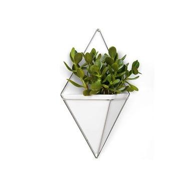 Imagem de Vaso Trigg Grande de Parede Branco Umbra