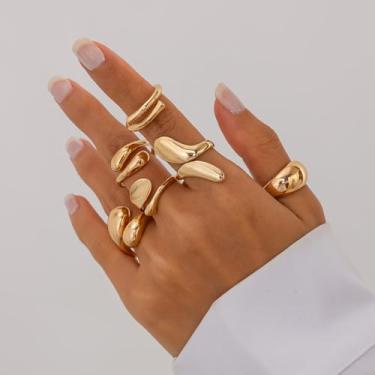 Imagem de Anéis empilháveis para mulheres, conjunto de anéis de junta ajustável, joias de empilhamento boêmio, anéis modernos de uso diário, anéis ajustáveis exclusivos para mulheres, presentes de amizade para