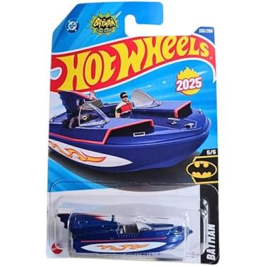 Imagem de Hot Wheels Barco morcego 1966 [azul], Batman 5/5, 232/250, novo para 2025!, carro fundido em escala 1:64