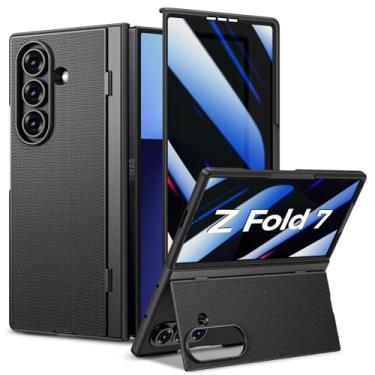 Imagem de Goton Capa fina para Samsung Galaxy Z Fold 7 com protetor de tela de privacidade, suporte – capa protetora de policarbonato rígido à prova de choque com carregamento sem fio para Z Fold 7 5G 2025