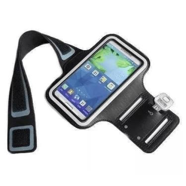 Imagem de Suporte Esportivo de Braço para Celular Armband Ajustável Preto Compatível com Smartphones para Corrida e Academia (Preto)