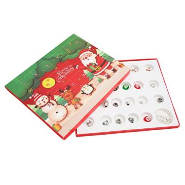 Imagem de Natal diy pulseira presente kit 22 contas 2 correntes calendário de contagem regressiva caixa cega para crianças férias artesanato atividade segura ferro materiais plásticos
