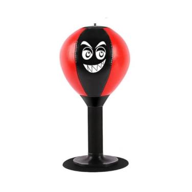 Imagem de Jegxemt Saco de pancadas de mesa com base de ventosa, bola de boxe de mola de aço para escritório e casa, alívio de estresse e exercícios divertidos para adultos e crianças, presente ideal para