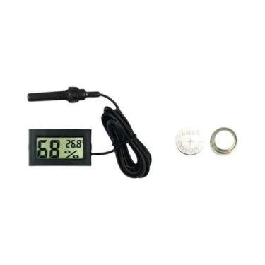 Imagem de Mini termômetro digital LCD com sonda à prova d'água para freezer gela