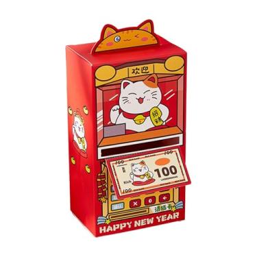 Imagem de Nishiyuenyi Envelope Vermelho de Ano Chinês com Desenho Animado, Ano Do Cavalo 2026, Envelope para Dinheiro, Hongbao, Lembrancinhas de Festa, Bolso Vermelho, Gato Sortudo