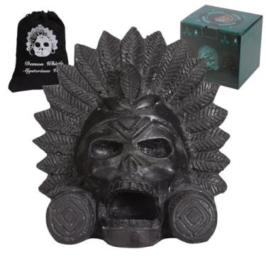 Imagem de OcarinaWind Apito da Morte Asteca Autêntico 'OW' - Produz Gritos Altos Humanos em Decibéis Altos, Mais de 125 dB, Design Asteca Preto Tradicional, Colecionável, Ideia de Presente