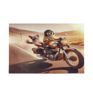 Imagem de JUZIHAI Quebra-cabeças de condução de cães para adultos, 1000 peças, grande de madeira, jogos desafiadores para crianças e adultos