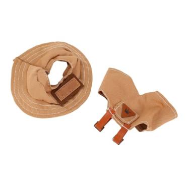 Imagem de ZAWELIYO Roupas de Boneca Requintadas Calças de Suspensórios Vestíveis de Fibra Marrom e Chapéu de Balde para Bonecas de 17 Cm, Conjunto de Roupa de Brinquedo de Pelúcia para Coleta e Exibição