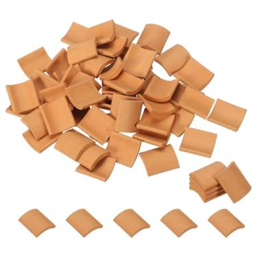Imagem de PATIKIL Miniature Roof Tile, 50 Pcs Red Tiles Clay Roof Miniature Brick Dollhouse Roofing DIY Craft Accessories Building Supplies for Fake House Model Garden