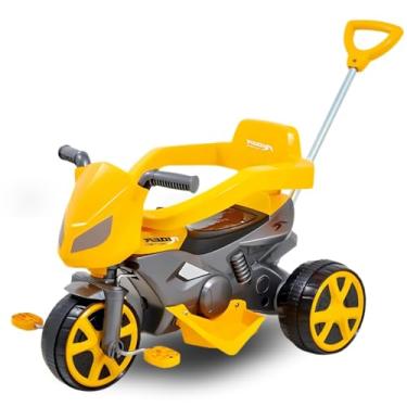 Imagem de Triciclo Andador com Haste Direcionável Pedal Passeio e Proteção (Amarelo)
