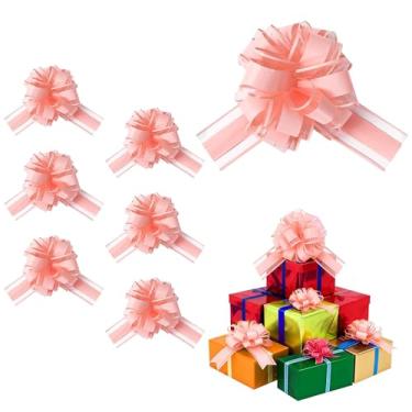 Imagem de LoomJoyz 6 pacotes com 15 cm laço rosa empoeirado para embrulho de presente decorações de flores de Natal, casamento, dia dos namorados