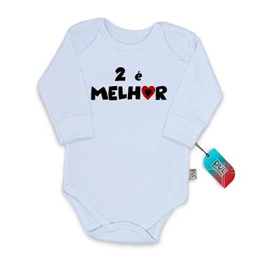 Imagem de Body Bebê Manga Longa Para Gêmeos 2 É Melhor