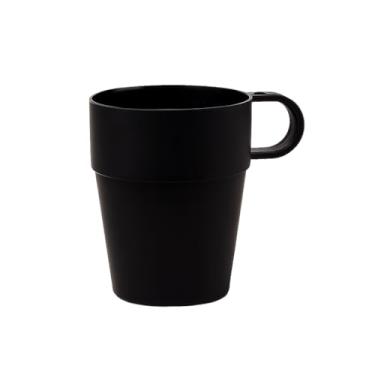 Imagem de Kit 6 Copos Plásticos 550ml BPA Free Empilháveis para Crianças Micro-ondas(Xícara Preta,6)