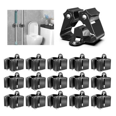 Imagem de 3-H Suporte de vassoura de aço inoxidável para montagem na parede, pacote com 15 - organizador de esfregão resistente, armazenamento de vassoura montado na parede com montagem segura para lavanderia