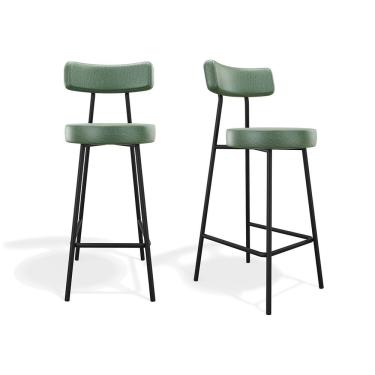 Imagem de Kit 2 Banquetas Altas Bock Estrutura Metal Courino Verde SSX Multicoisas
