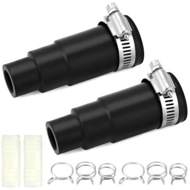 Imagem de QWORK 2 conjuntos de adaptadores universais de mangueira de drenagem para lava-louças – Compatível com trituradores de lixo da Insinkerator, inclui 1 conector de entrada, 1 braçadeira de mangueira, 3