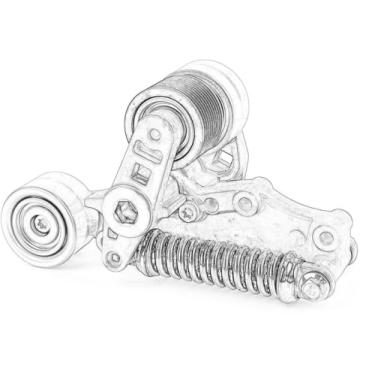 Imagem de AULINK A4722000570 Conjunto tensor de correia com polia para Freightliner DD15 Cascadia 114SD M2 112 2008-2021, para caminhão esterlina A9500 L9500 2008-2009, para Western Star 4700SB 5700XE 699 00XD